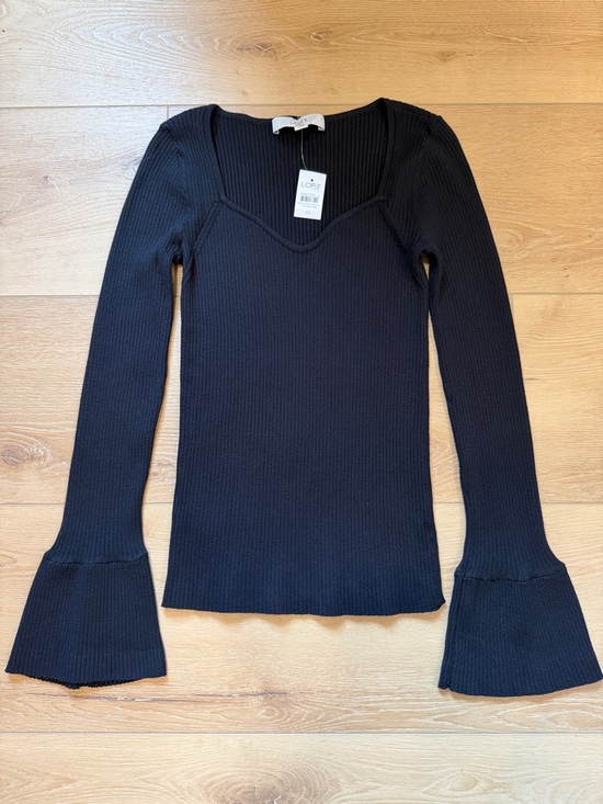 LOFT Sweaters - NWT LOFT Black Ribbed Bell-Sleeve Sweater